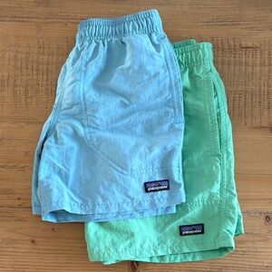 Patagonia Kids' Aqua and Mint swim trunks (2)